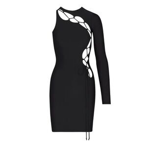 Skims Lace Up Mini Dress Onyx Small